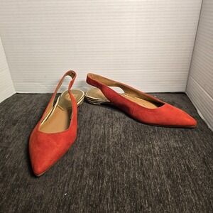 DV8 Dolce Vita Womens Red Suede Pointed Toe Slingback Espadrille Flats Size 6.5